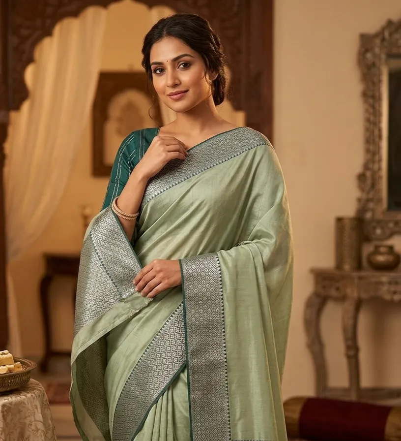 Ethnic soft silk saree